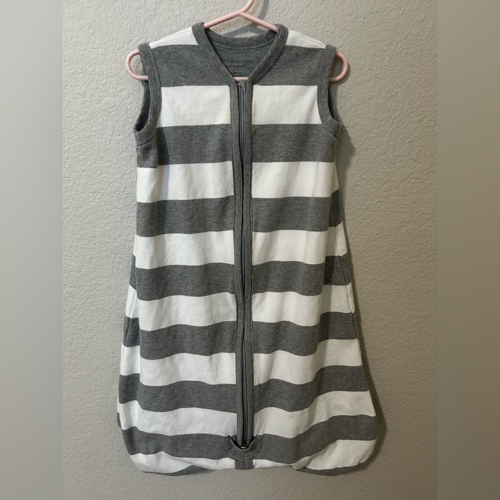 Burt’s Bees Baby Striped Organic Cotton Sleep Sack 6–12M - Picture 3 of 4